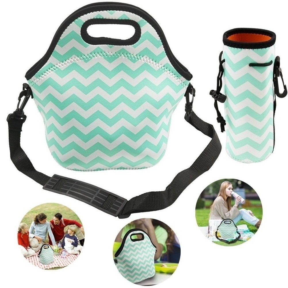 2021 Neoprene Lunch Bag Thick Insulated Tote Lunch Box Bag With