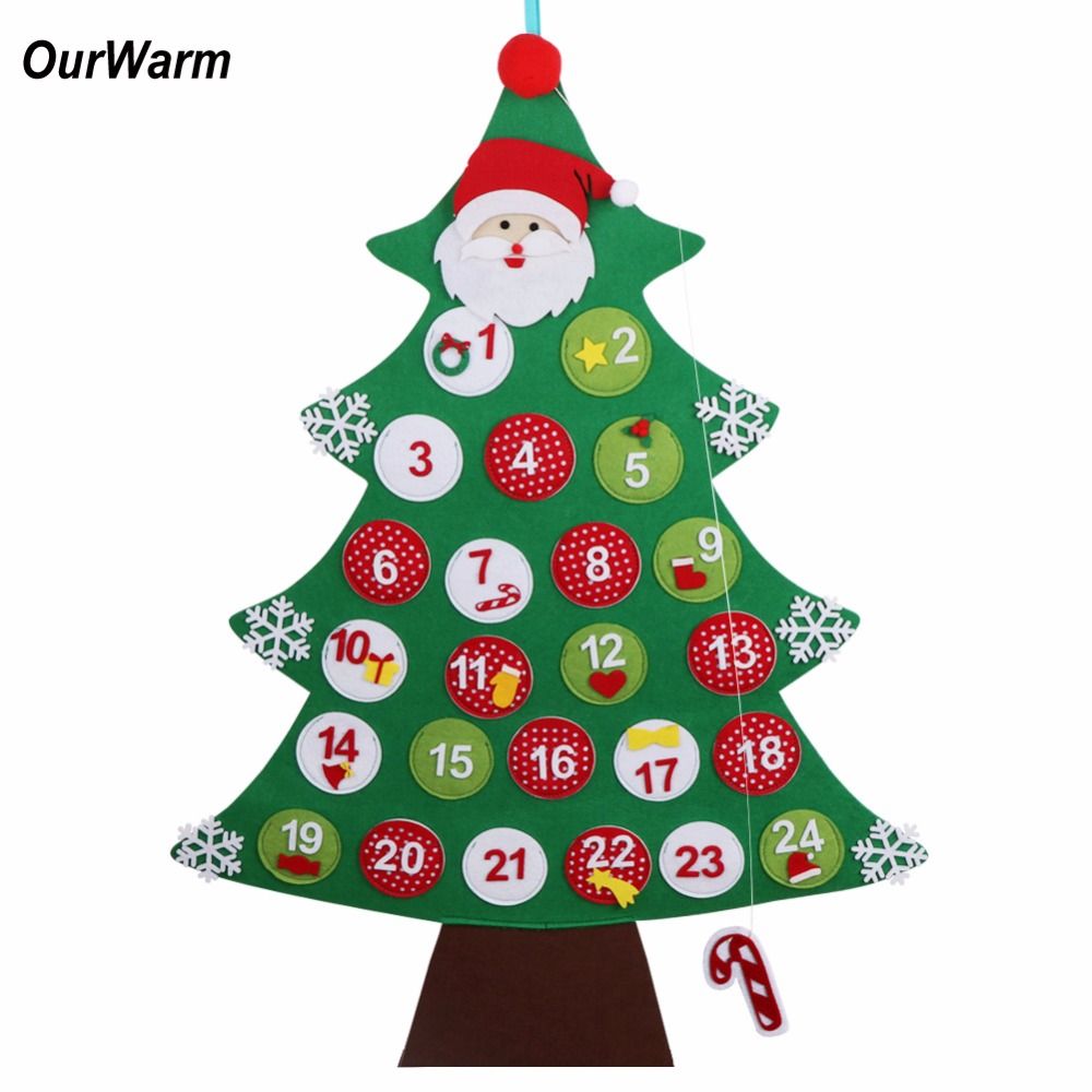 Ourwarm Felt Christmas Advent Calendar New Years Products Hanging Christmas Countdown Calendar Christmas Decorations For Home Christmas Decorations Hanging