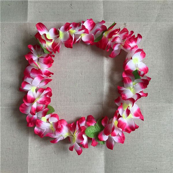 Rimi Hanger 3 Meter Tropical Hawaiian Leis Ruffled Flowers Hawaiian Luau Flower Lei Garland Beach Party Decorations One Size