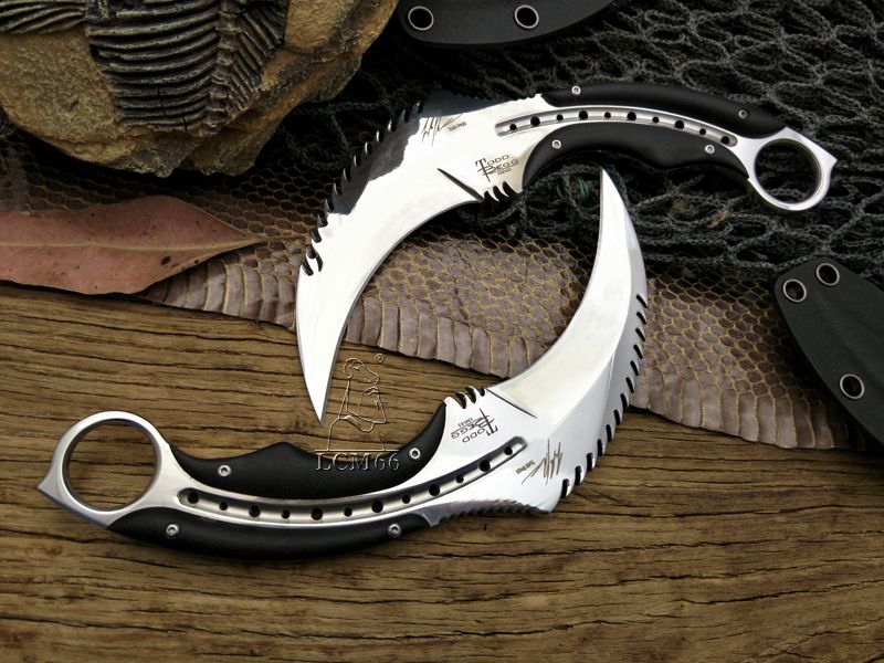 Karambits Mirror Light Scorpion Claw Knife Outdoor Camping Jungle Survival Battle Karambit Cs
