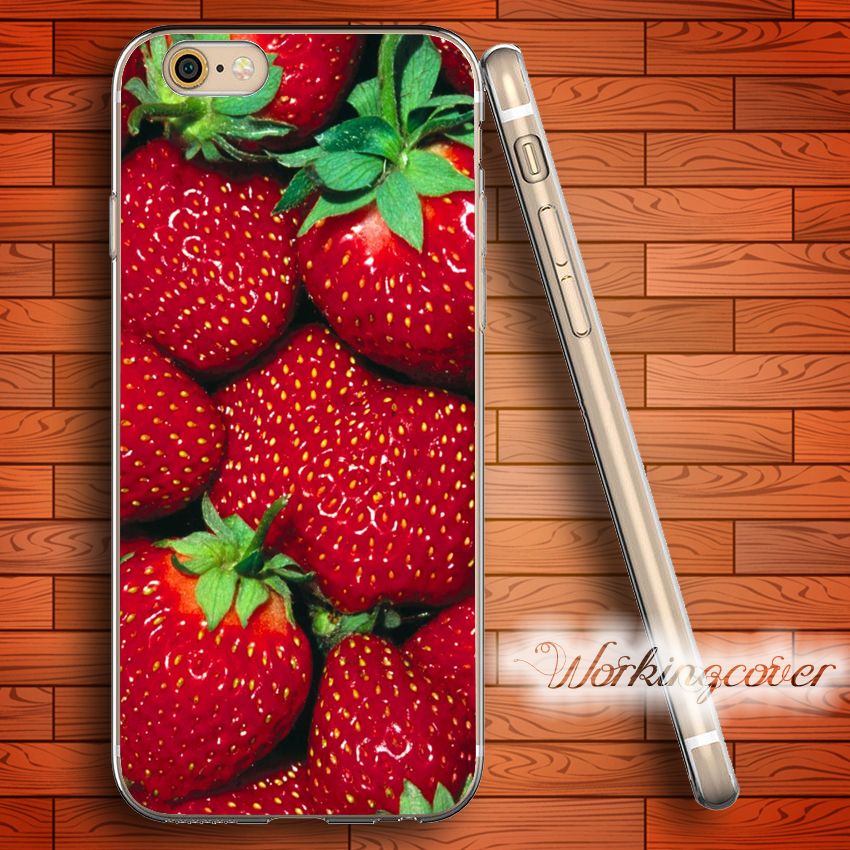 coque fraise en siliconne iphone 5 c