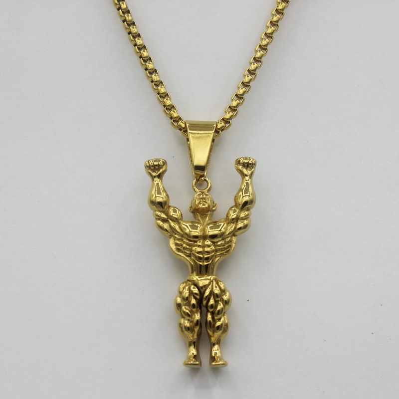 2021 Titanium Steel Man Necklace Fitness Sports Style Necklace Stainless Steel Bodybuilding