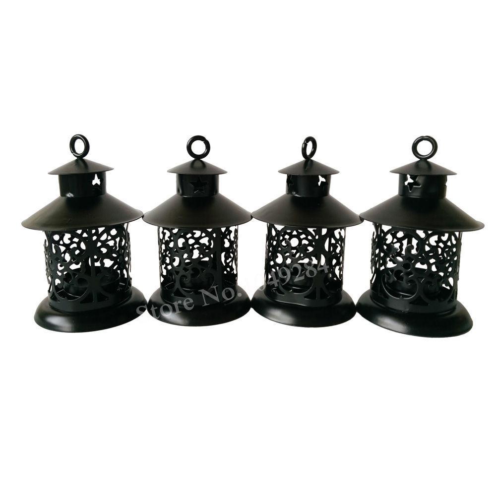 Cheap Metal Candle Holder Small Iron Retro Lantern Home Decoration