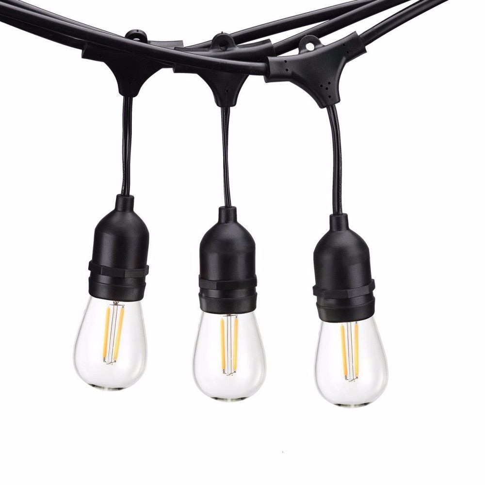 48 Foot Weatherproof Outdoor String Lights Ul Approved S14 2w Led 48 Foot Weatherproof Outdoor String Lights Ul Approved S14 2w Led Filament Bulbs Included For Patio Backyard Wedding Party Decorative Lantern