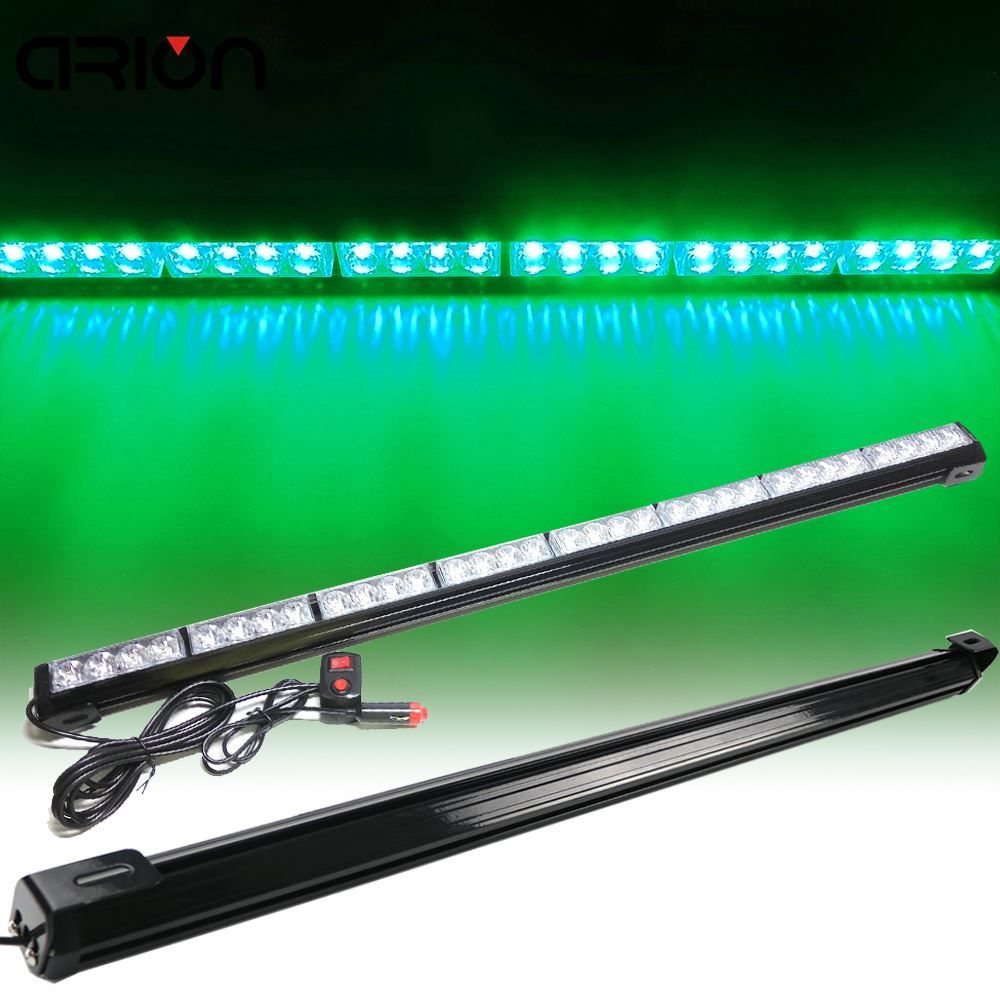 35 Inch Green 96W 32 LED Emergency Warning Light Bar Traffic Advisor