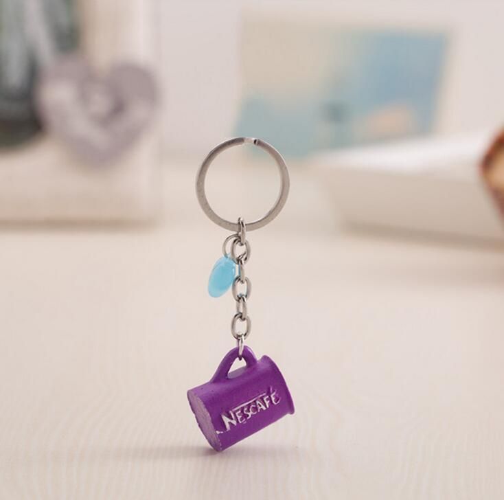 2021 Brand New Creative Cute Cup Keychain Resin Coffee Cup Car Key