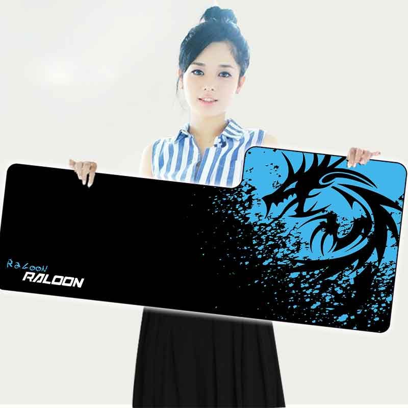 880X380mm Large Size Mouse Pad And Blue Dragon Design Rubber Anti Slide Computer Keyboard Pad