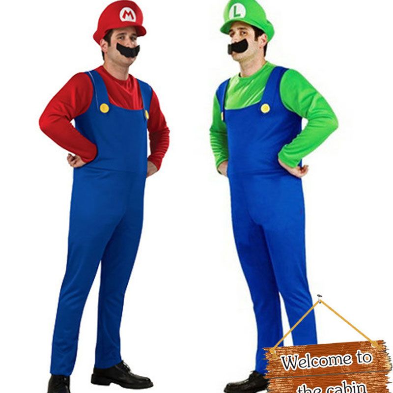 q228 halloween costumes men super mario luigi brothers plumber