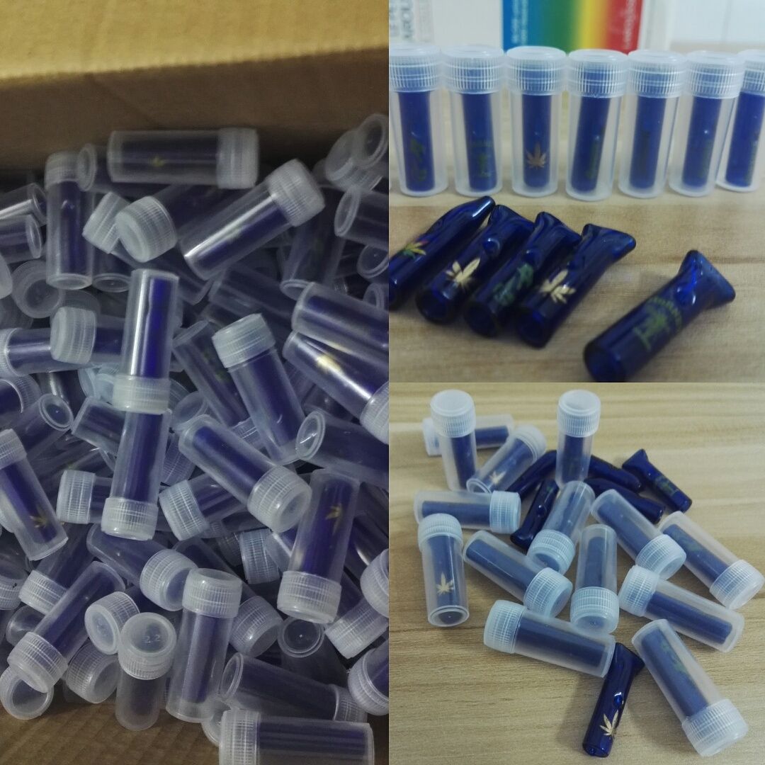 2017 Classic Clear Glass Tips with Plastic Bottles Flat Round Glass