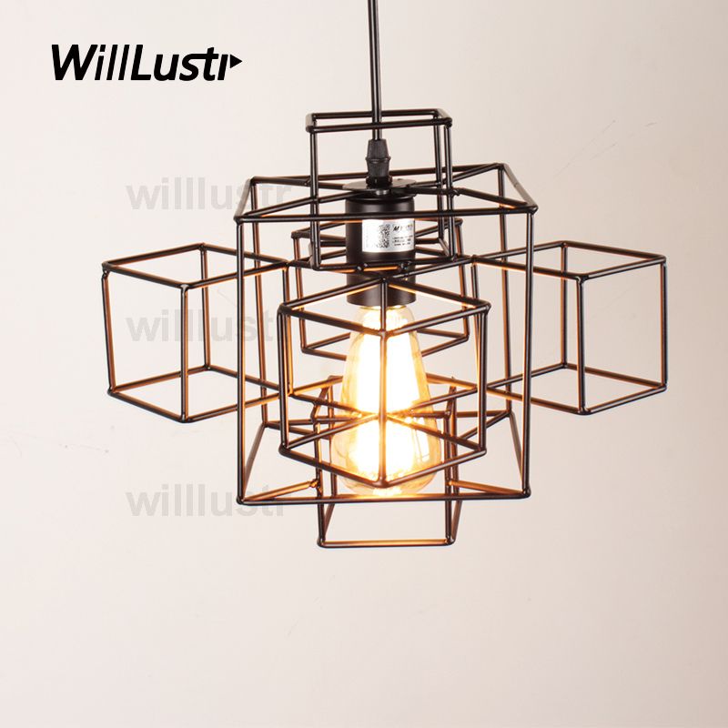 Willr Metal Abstract Geometry Pendant Light American Country Suspension Lamp Industry Loft Edison Bulb Hanging Lighting