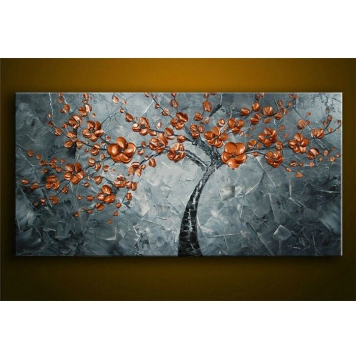 Hand Painted Canvas Oil Painting Knife Thick Paint Copper Flowers Painting Modern Home Wall Living Room Decor Art Picture From Paintingart17 55 18 Dhgate Com