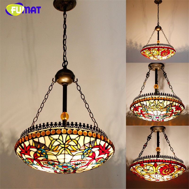 Antique Style Tiffany Suspension Lamp Loft Living Room Hotel Antique Style Tiffany Suspension Lamp Loft Living Room Hotel Corridor Pendant Restaurant Stained Glass Light Parts Wood From
