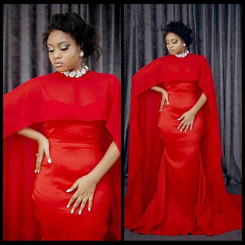 red chiffon cape