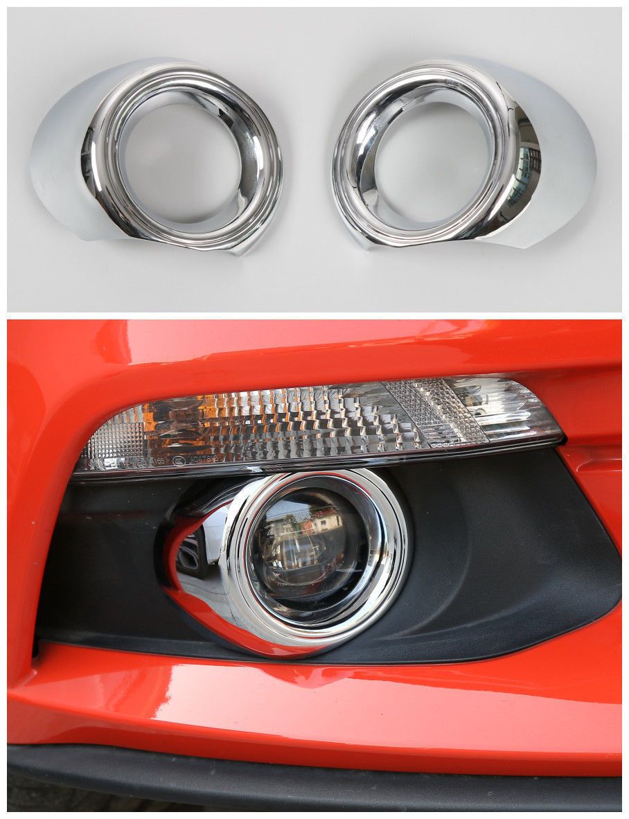 ABS Shiny Auto Front Bumper Fog Light Lamp Cover Trim For Ford Mustang 2015-2017