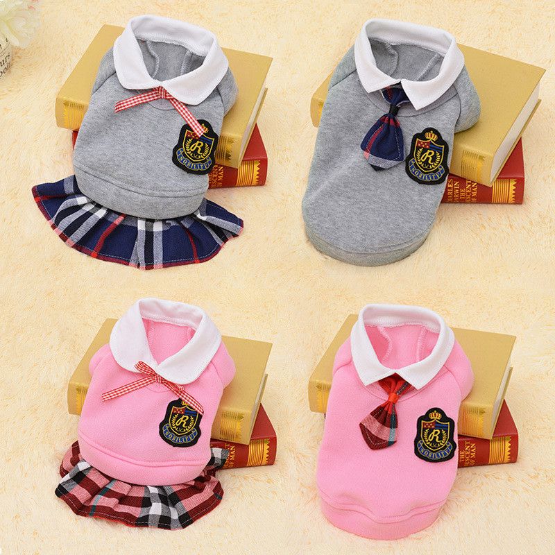2018 School Style Pet Dog Clothes Cute Chihuahua Coat Costume Puppy