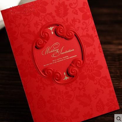 chinese wedding invitations cards red vintage style embossed wedding print free wedding invitations
