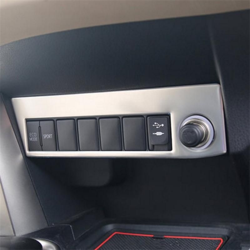 Car Stainless Steel Interior Cigarette Lighter Cover Overlay For Toyota