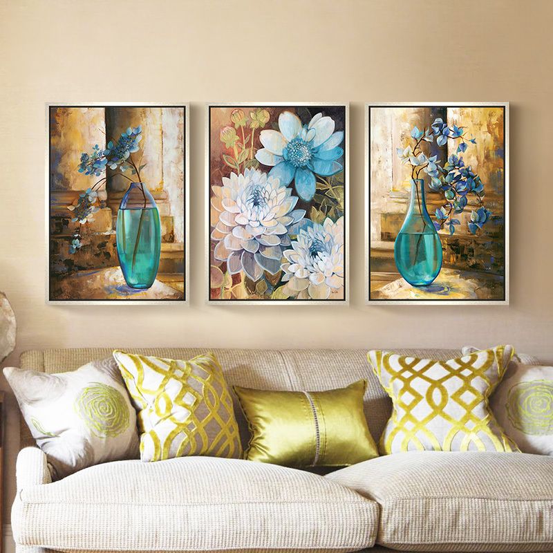 2017 Modern Minimalist European Blue Flower Living Room Decorated 2017 Modern Minimalist European Blue Flower Living Room Decorated Wall Paintings Painted Background Home Decoration Mo From