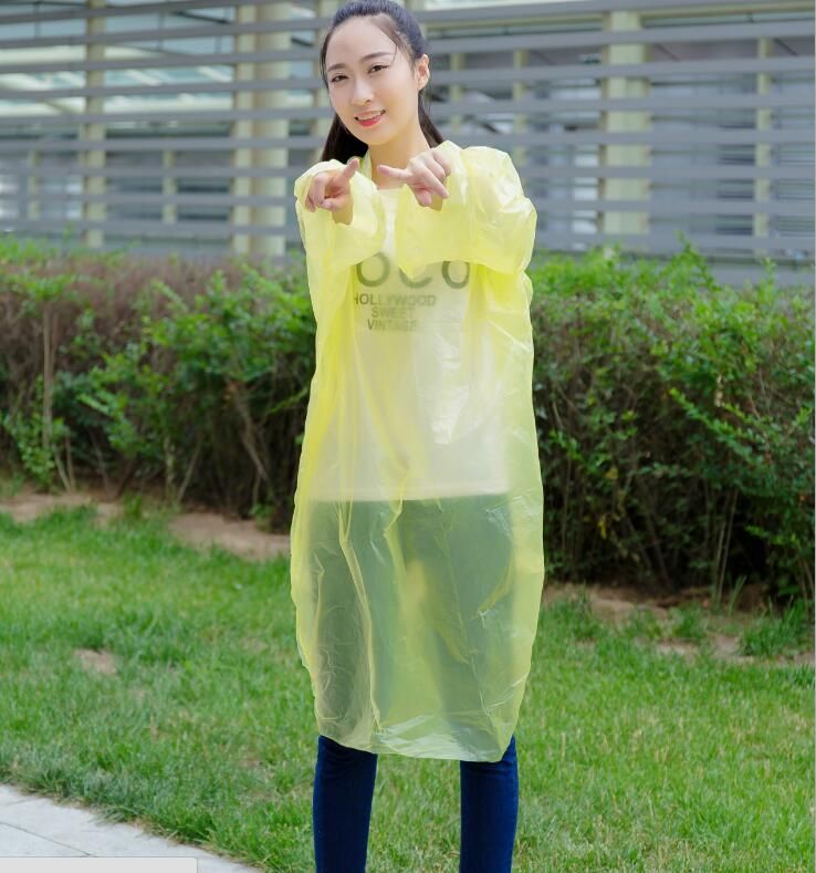 2019 Disposable Clear Plastic Raincoat, Fashion Clear Lightweight