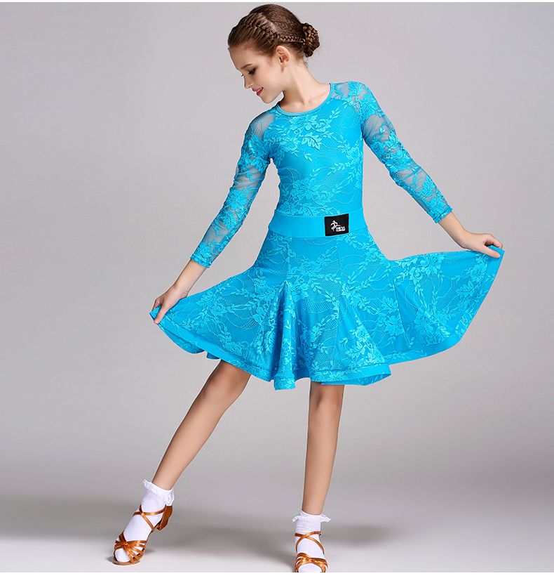 es azul vestido latino para niñas traje de baile niños vestidos de salsa vestido de baile latino niños niñas niños vestido de baile latino
