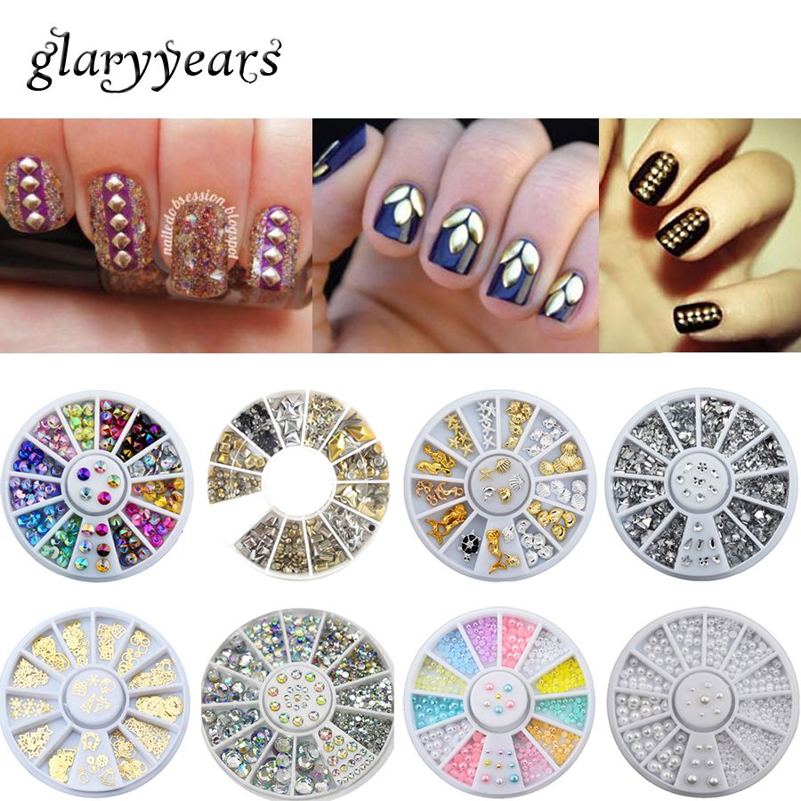Wholesale 13 Designs 3d Nail Art Accessories Metal Crystal Wholesale 13 Designs 3d Nail Art Accessories Metal Crystal