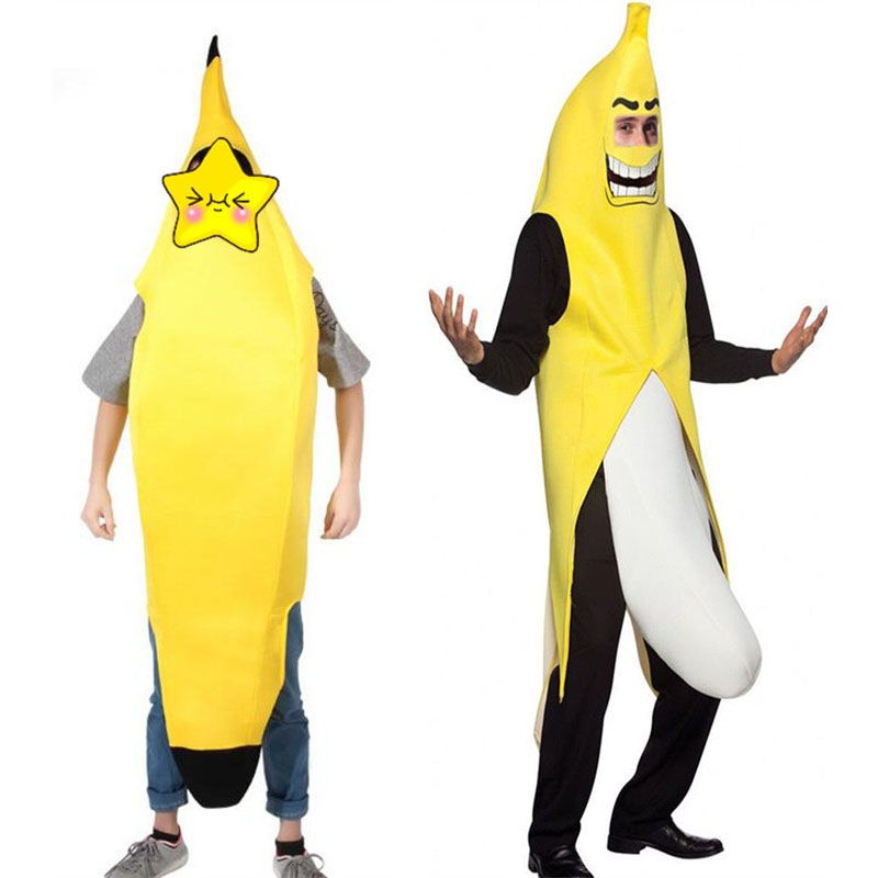 2017 Funny Men Women Yellow Banana Cosplay Costume Adults