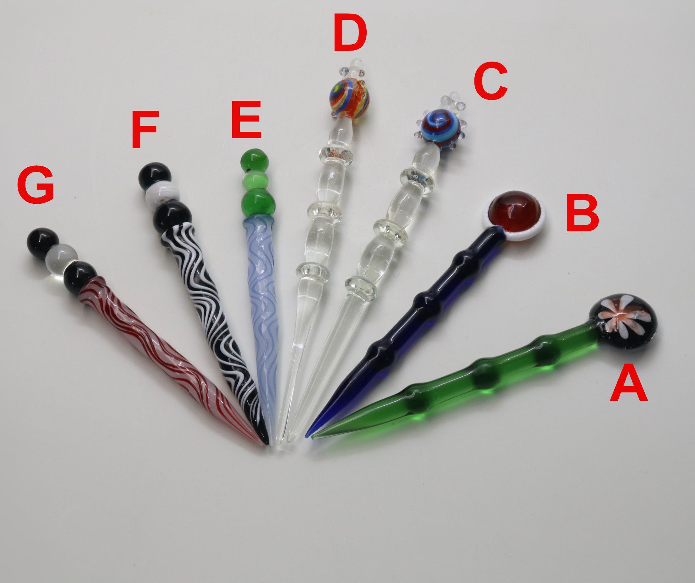 Colorful Glass Dabber Tool for Wax Oil Rigs Dab Stick Carving Tool For Quartz Banger, Dab Nail
