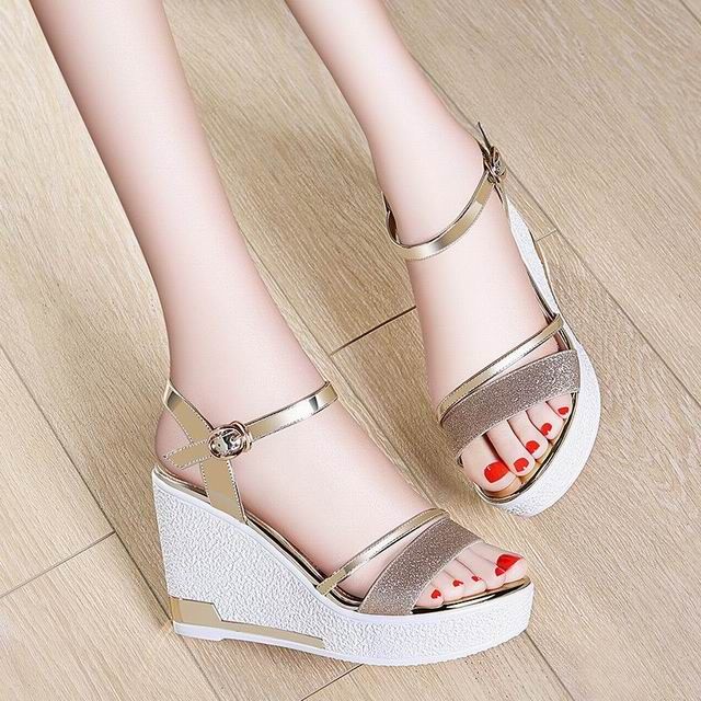 Los Ocasionales 2017 Pies Abiertos Altos Sandalias Zapatos Mujer Tacones Primavera De Verano Dedos Mujeres Señora Sexy Cuña Talones DIEYH29W