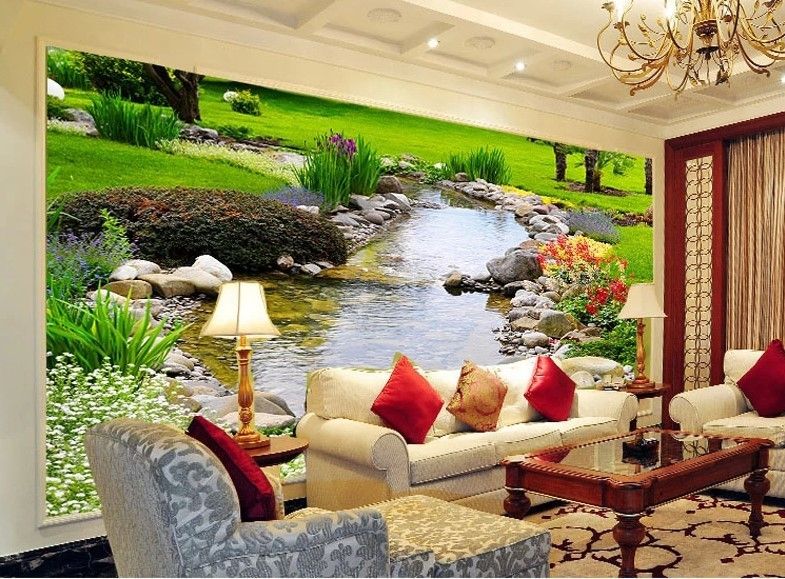 Custom Photo Wallpaper Large Wall Painting Background Paper The Custom Photo Wallpaper Large Wall Painting Background Paper The Living Room Tv Nature Park Creek Grass 3d Mural Wallpapers High Resolution