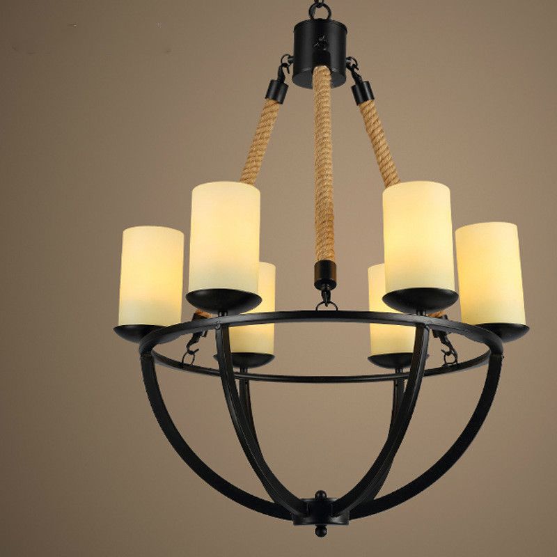 6 Light Vintage Glass Marble Up Pendant Lamps Whole Rope 6 Light Vintage Glass Marble Up Pendant Lamps Whole Rope Chandelier Lighting For Dining Room Hanging From