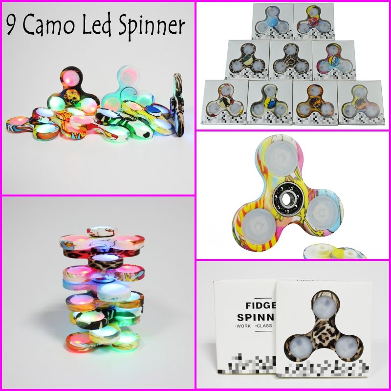 Newest Camo Fid Spinner Led Lighting Changeable Hand Fingertip