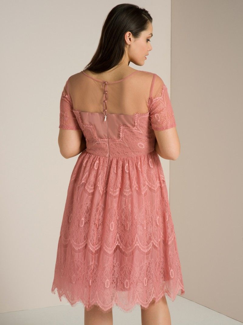 hot pink plus size cocktail dress