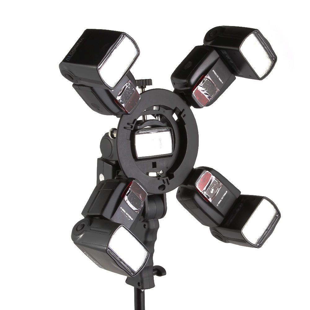 2020 S Type Bowens Mount 5 Flash Holder Bracket With Hand Grip For