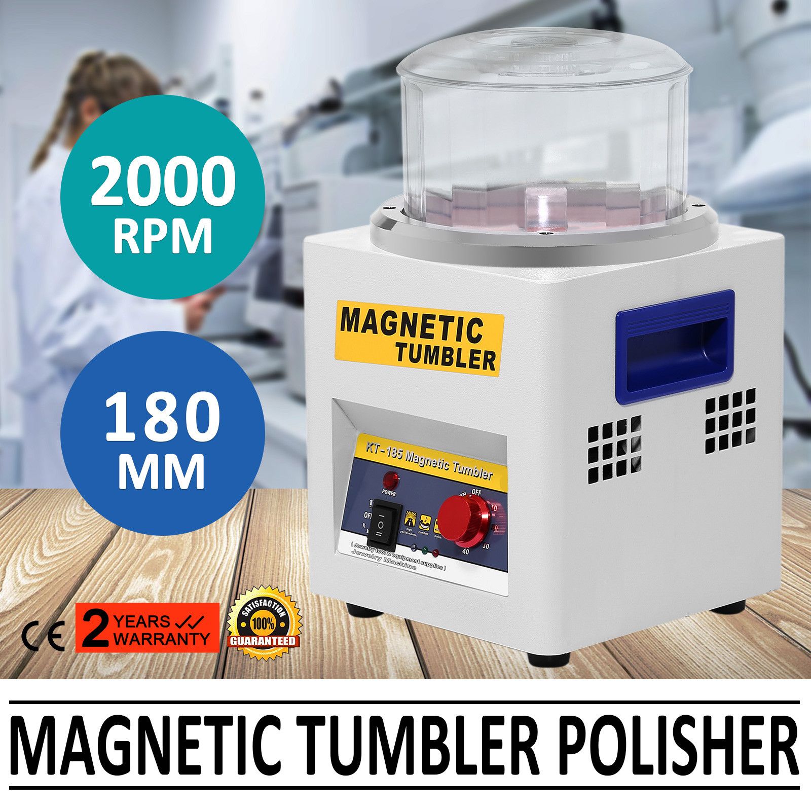 2020 TUMBLER JEWELRY POLISHER MACHINE FINISHER 180MM KT185