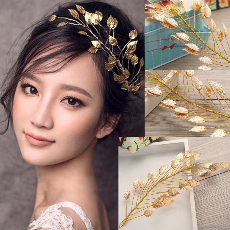 Gold Leaf Headband for Women Girl Fashion Jewelry Wedding Hair