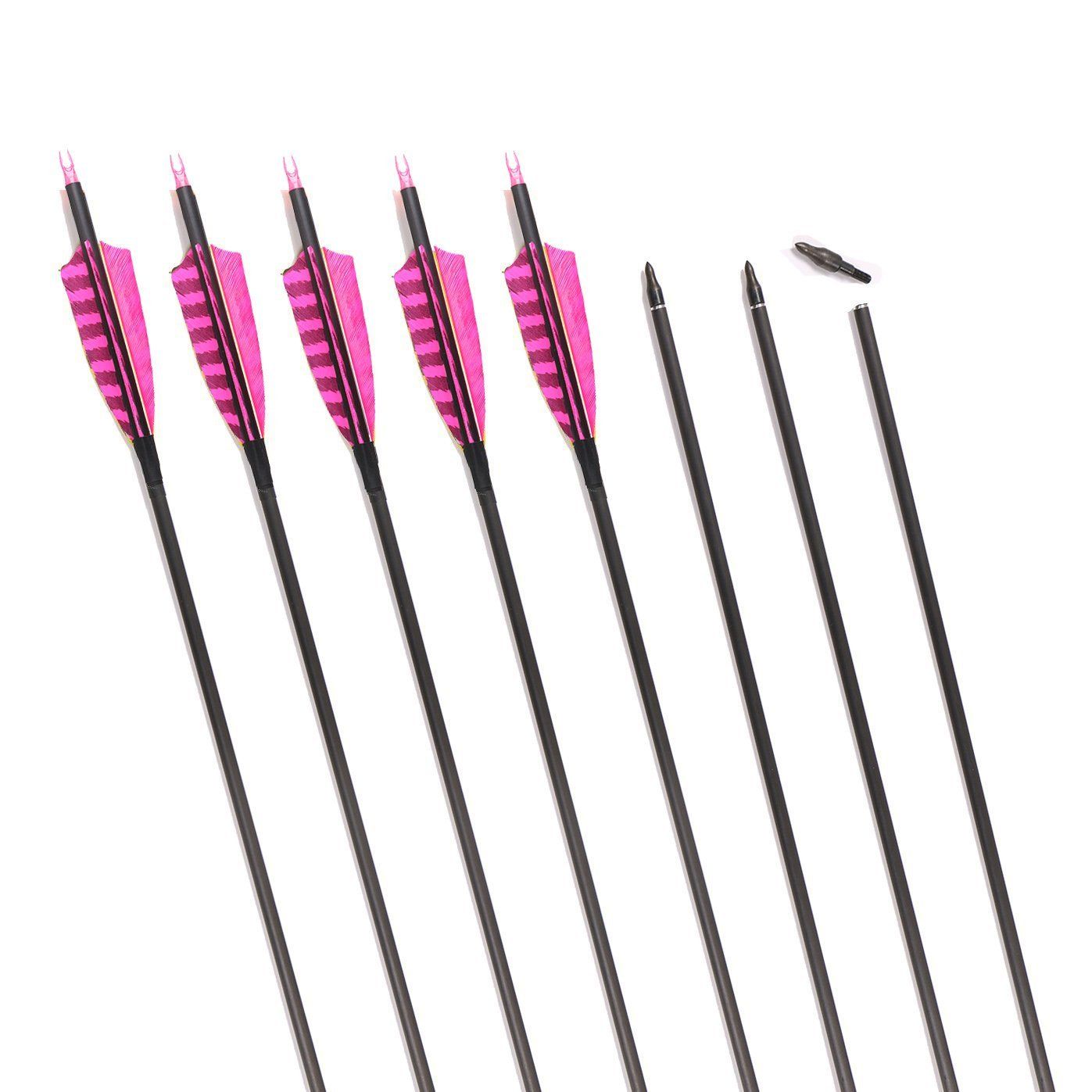 2019 Huntingdoor 32 Pure Carbon Arrows Naturl Feather Fletchings