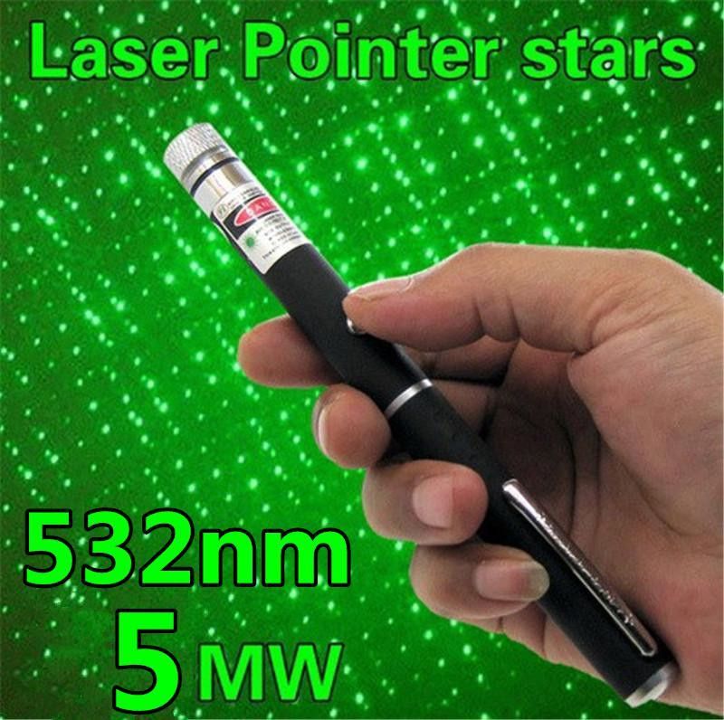 5in1 Star Cap Pattern Green Laser Pointers 532nm 5mw Star Head Laser