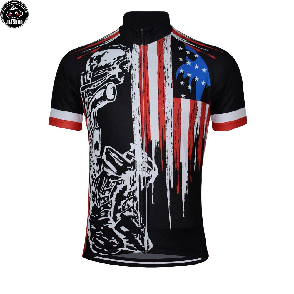 USA Flag Classical Mountain Road RACE Bike Team Black Pro Cycling ...