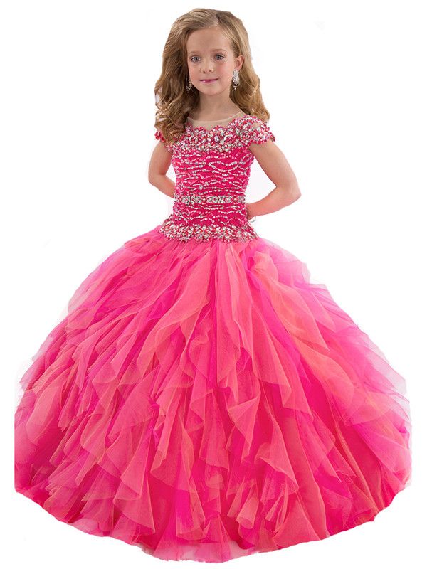 Grosshandel Wunderschone Cap Sleeve Child Prom Besondere Anlasse Ballkleider Prinzessin Madchen Pailletten Kleid Kinder Tull Festzug Kleider Von Pageantshop 49 76 Auf De Dhgate Com Dhgate