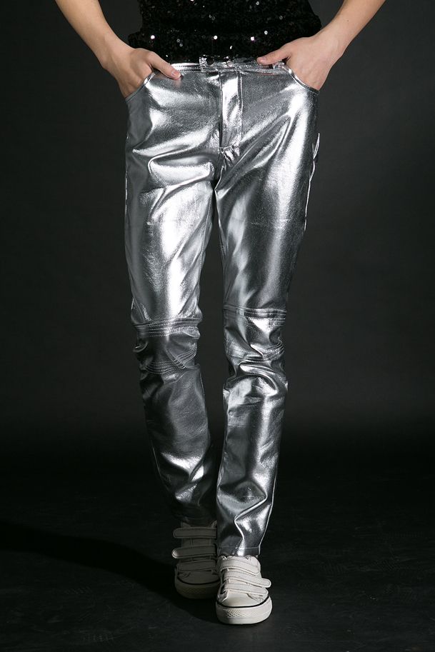Singer Leather Pants Costume Gold 