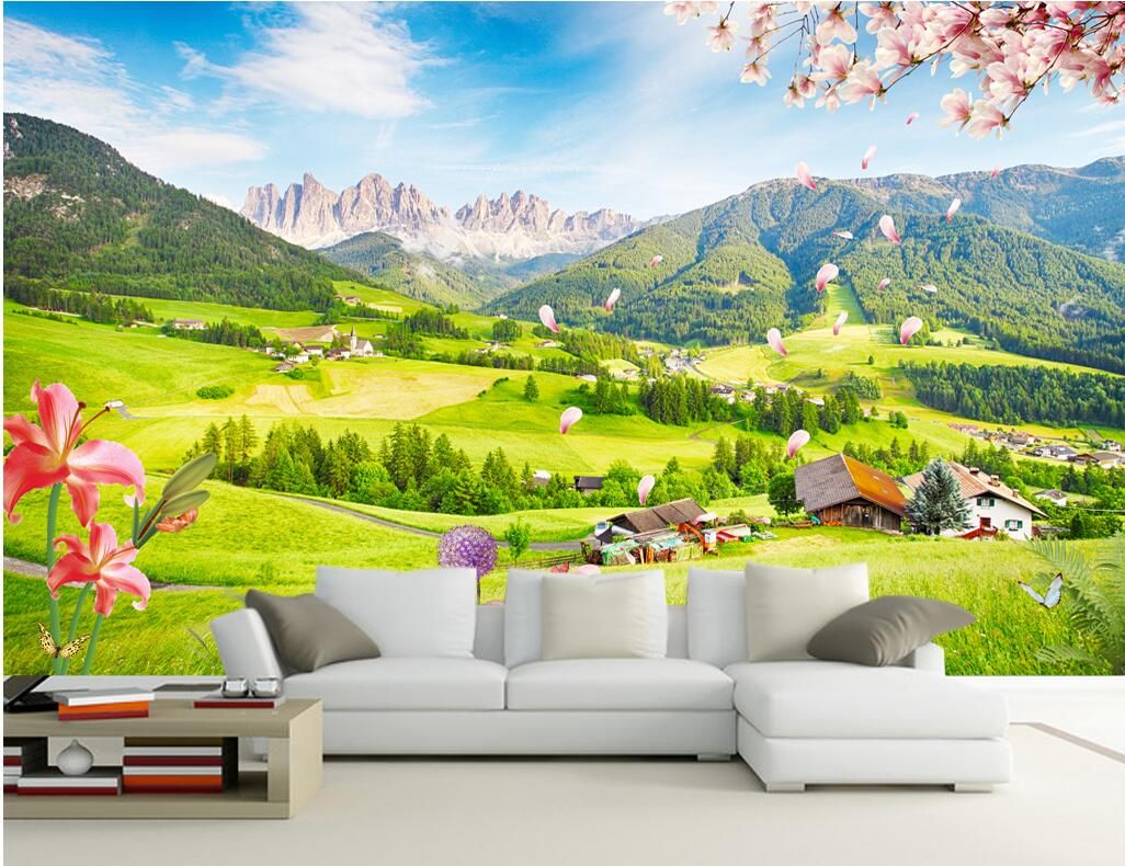  3d Room Wallpaper Custom Photo Mural Outdoor Green View TV 