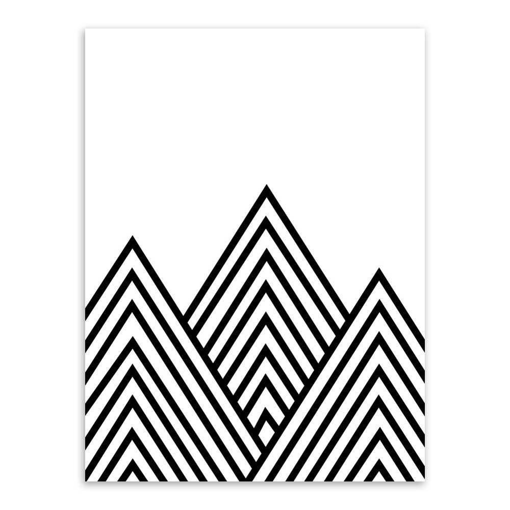 Satin Al Siyah Beyaz Modern Minimalist Geometrik Sekil A4 Sanat