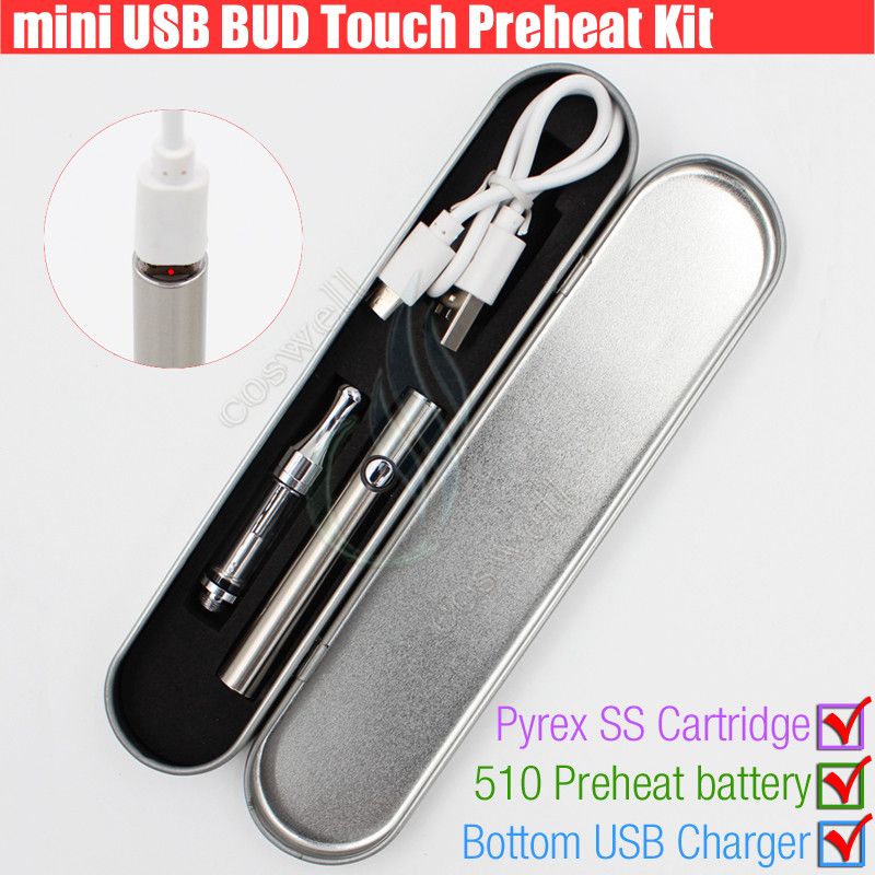 510 Pre Heating O Pen Bottom Micro USB Charger Metal Box Kit BUD Pyres
