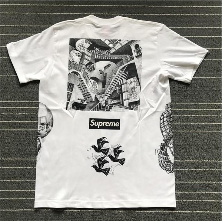 supreme mc escher collage tee