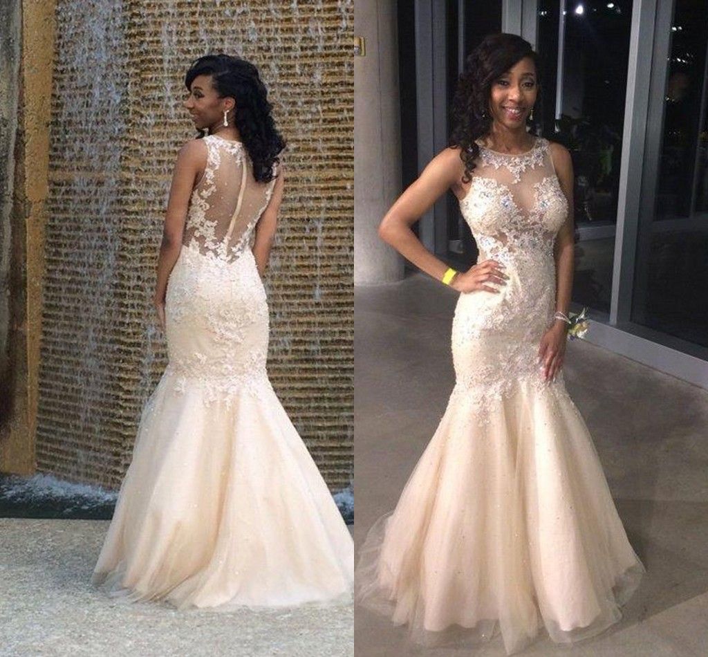 champagne mermaid gown