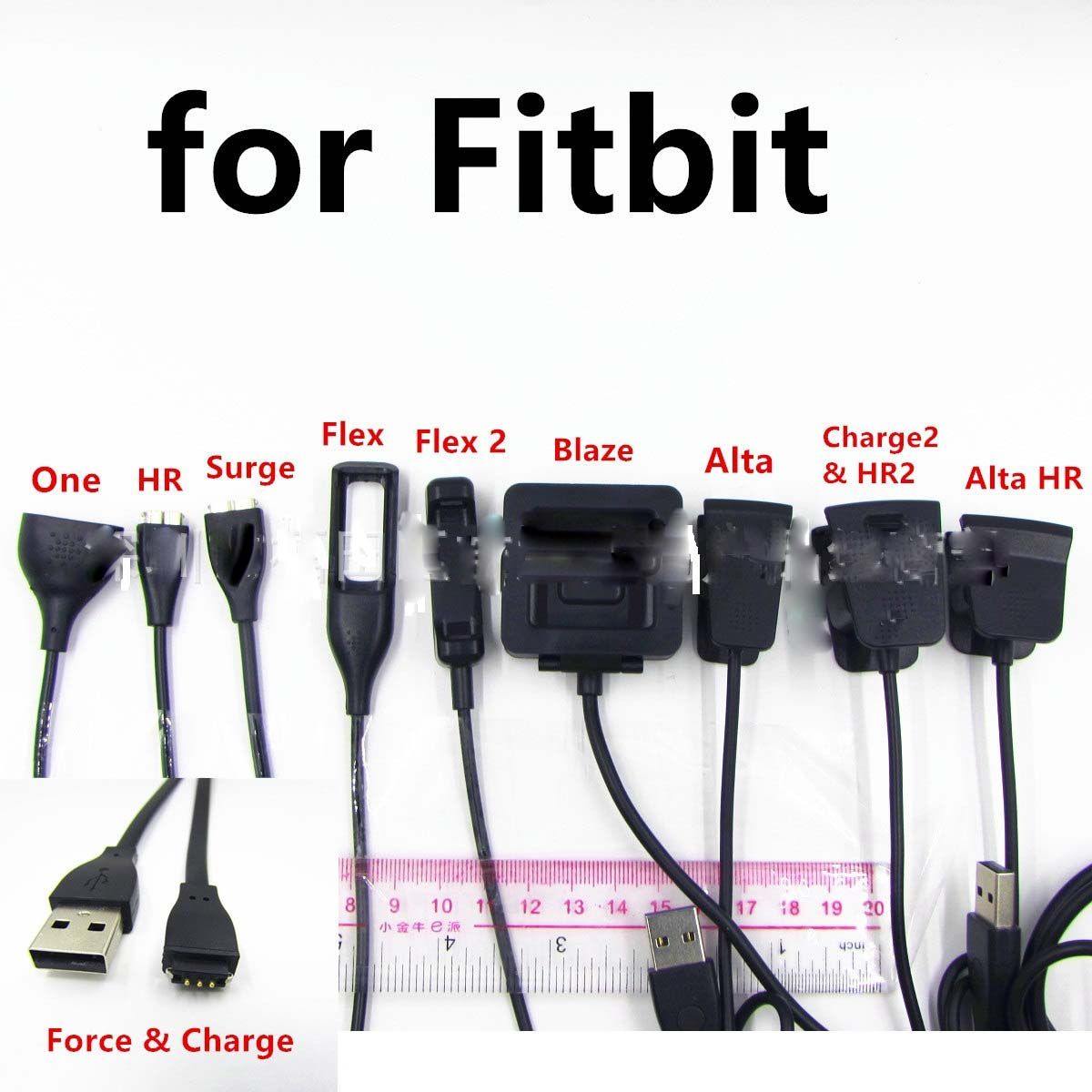 For Fitbit Alta Blaze Charge HR Surge Force Flex USB Charger Charging Cable o 