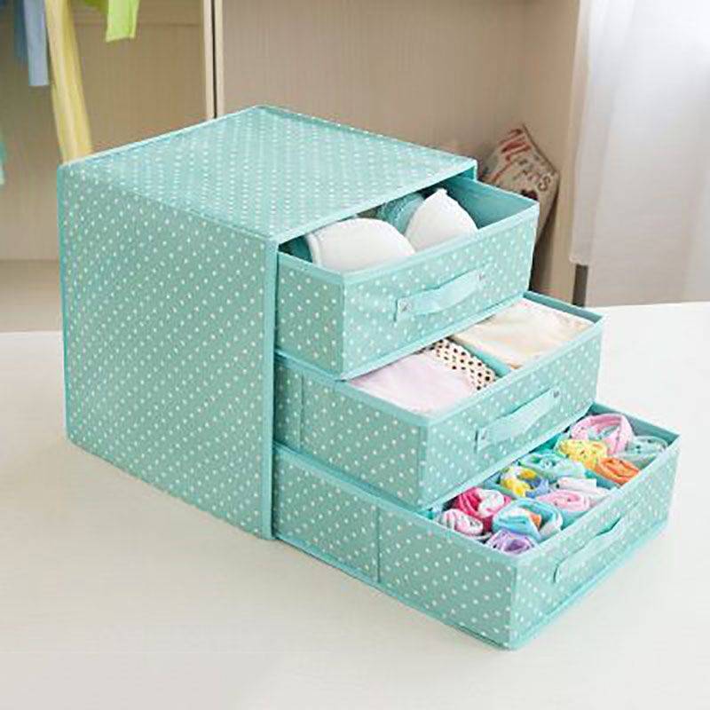 2018 Oxford Cloth Underwear Storage Box Collapsible Fabric 3 Drawer 2018 Oxford Cloth Underwear Storage Box Collapsible Fabric 3 Drawer Bo Containers Bits Bobs Organiser Unit From Szsilverdream 19 0 Dhgate
