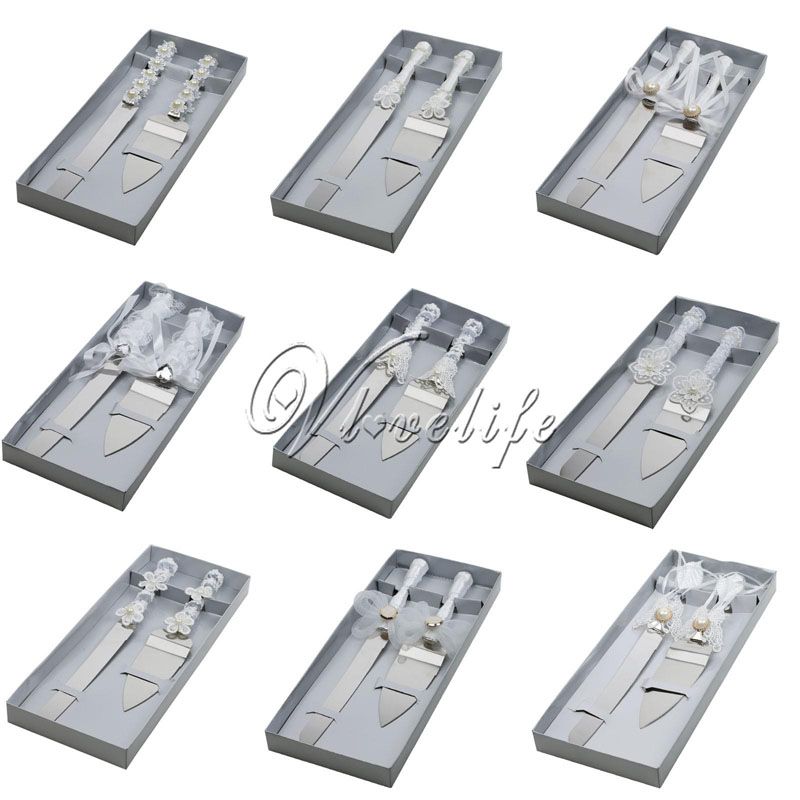 Online Cheap Wholesale Beautiful Wedding Cake Knife And Server Set