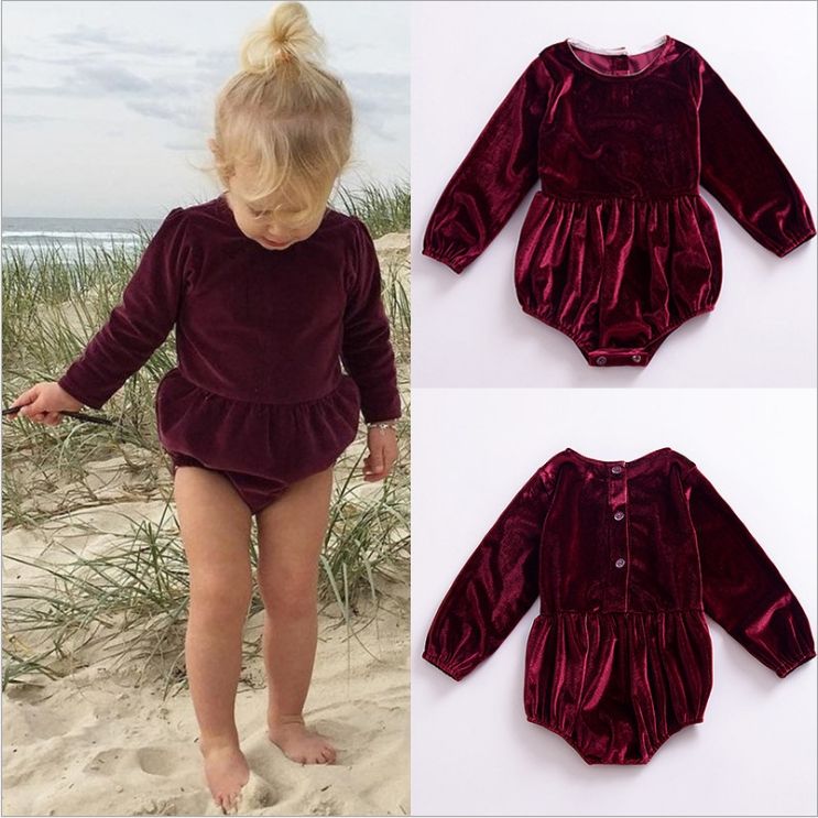 velvet baby romper