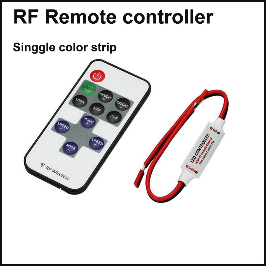 Whole Single Color Remote Rf Control Dimmer Dc 12v 11keys Mini Whole Single Color Remote Rf Control Dimmer Dc 12v 11keys Mini Wireless Led Controller For Strip Light Smd 5050 3528 5730 Battery Powered